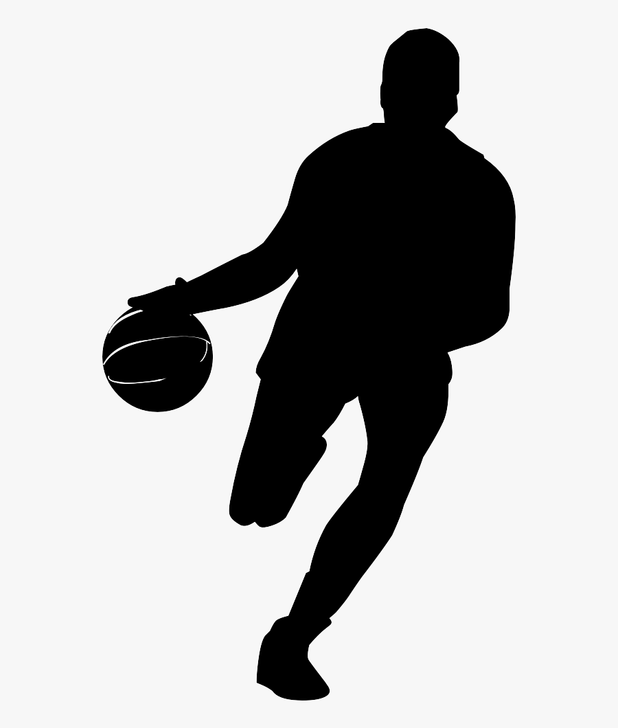 Transparent Basketball Player Clipart Black And White - Basketball Player Silhouette Png, Transparent Clipart