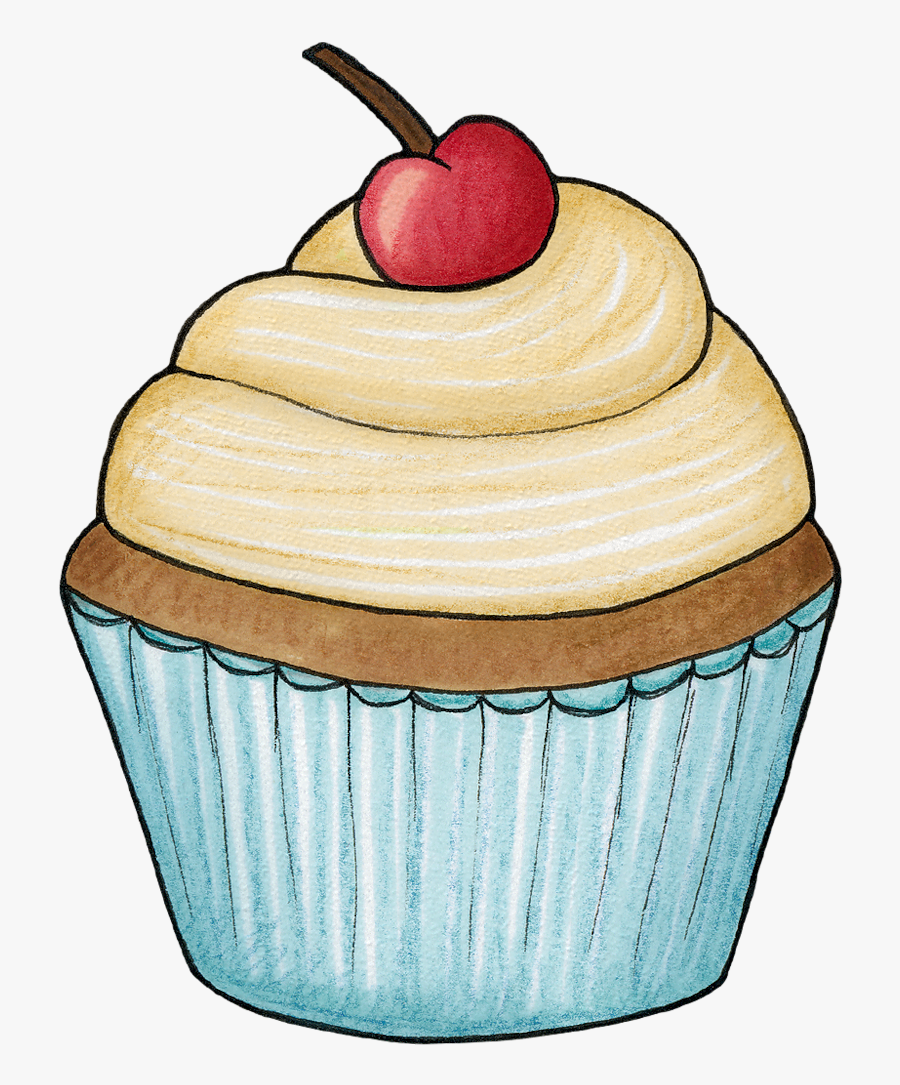 Cherries Clipart Birthday Cupcake - Cupcakes Png, Transparent Clipart