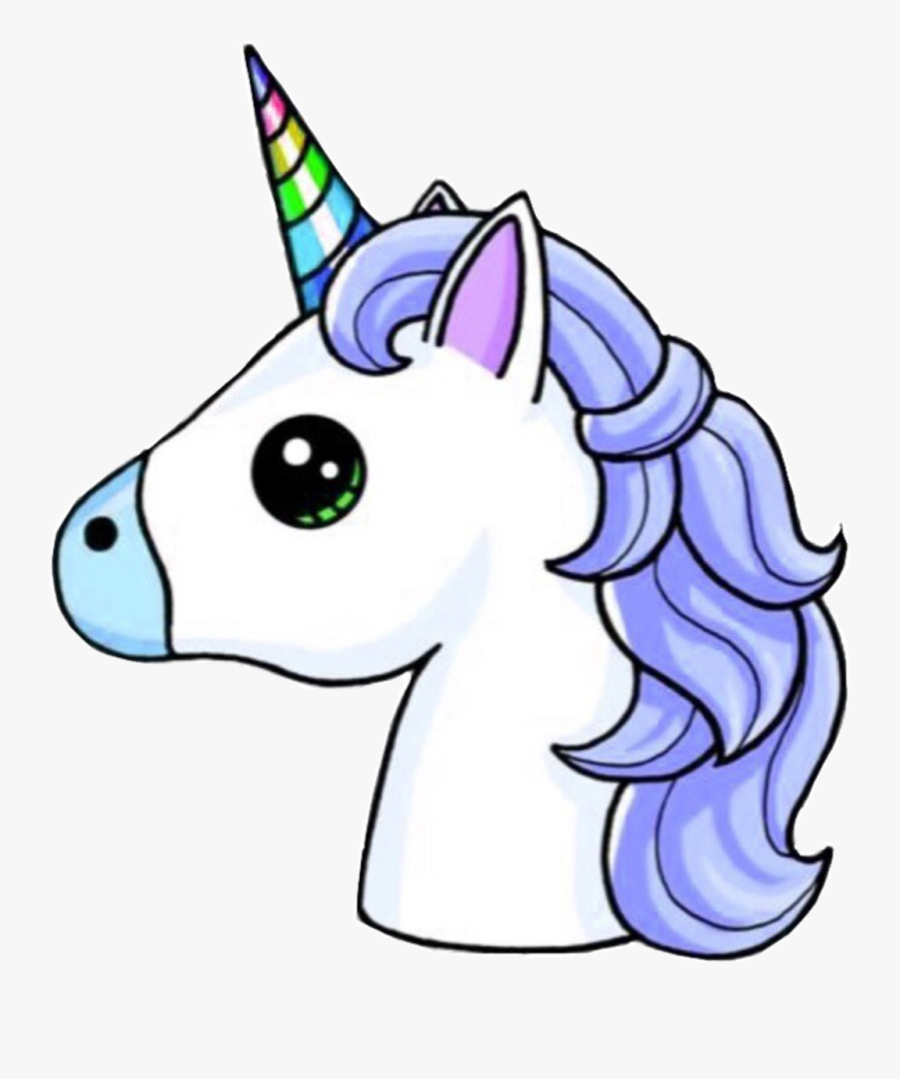 Unicorn Head Unicornhead Blue Rainbow Unicorns - Unicorn Drawing With Colour, Transparent Clipart