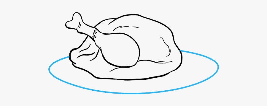 How To Draw Turkey Dinner - Draw Dinner Food, Transparent Clipart