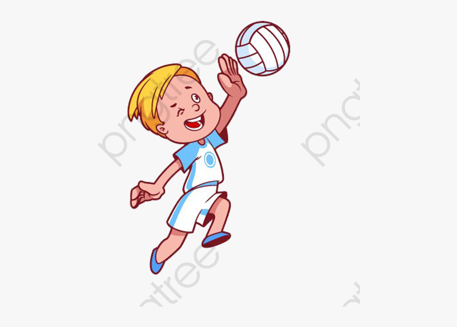 Cartoon Kids Playing Volleyball - Cartoon About Children Playing, Transparent Clipart