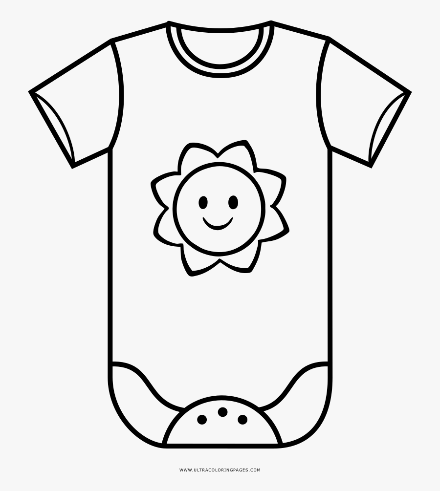 Transparent Baby Onesie Clipart Black And White - Drawing Of Baby Clothes, Transparent Clipart