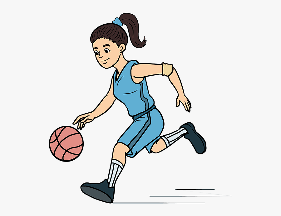 Transparent Man Playing Basketball Clipart - Draw Basketball Player Very Easy, Transparent Clipart
