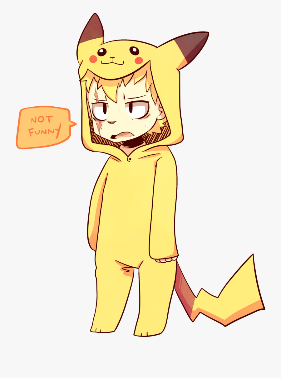 Yellow Onesie Clipart - Fairy Tail Pikachu Laxus, Transparent Clipart