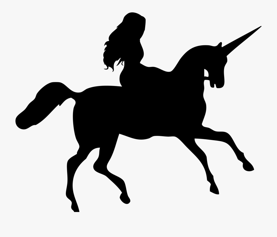 Horse Silhouette Unicorn Clip Art - Fairy And Unicorn Silhouette, Transparent Clipart