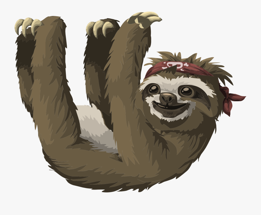 Free Cool Sloth Clip Art - Pygmy Three Toed Sloth Cartoon, Transparent Clipart