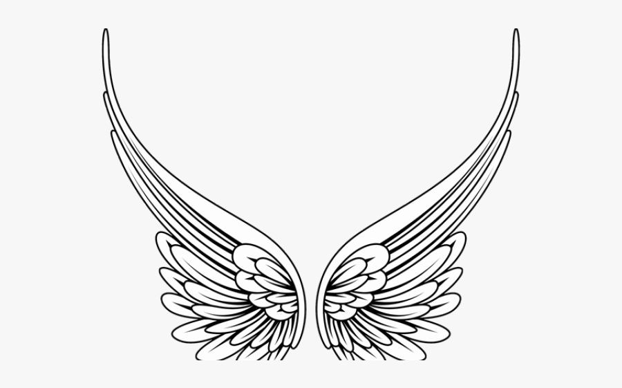 Simple Angel Wing Drawings, Transparent Clipart