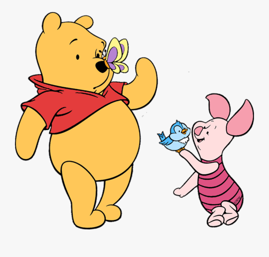 Winnie The Pooh With Butterflies Clipart , Png Download - Winnie The Pooh Spring Clipart, Transparent Clipart