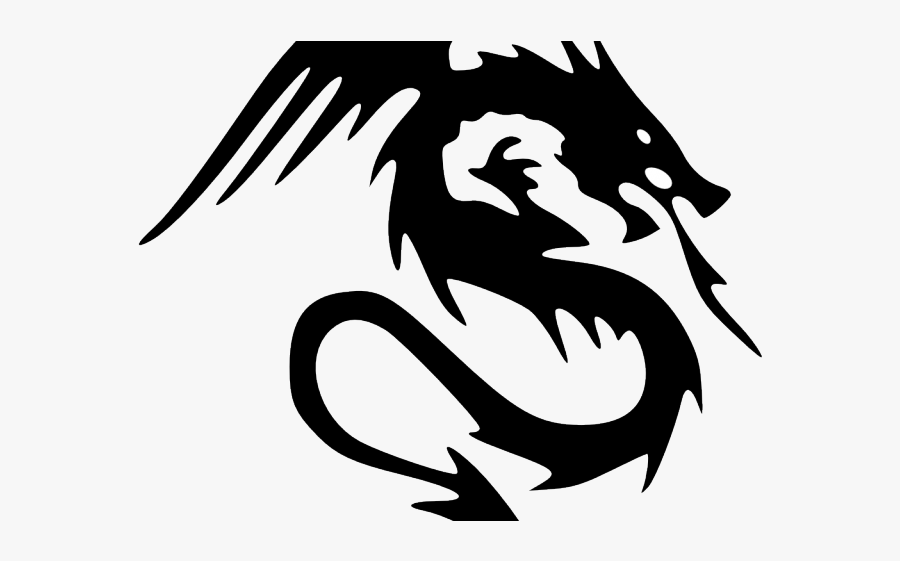 Cool Drawing Designs - Black Dragon Clip Art, Transparent Clipart