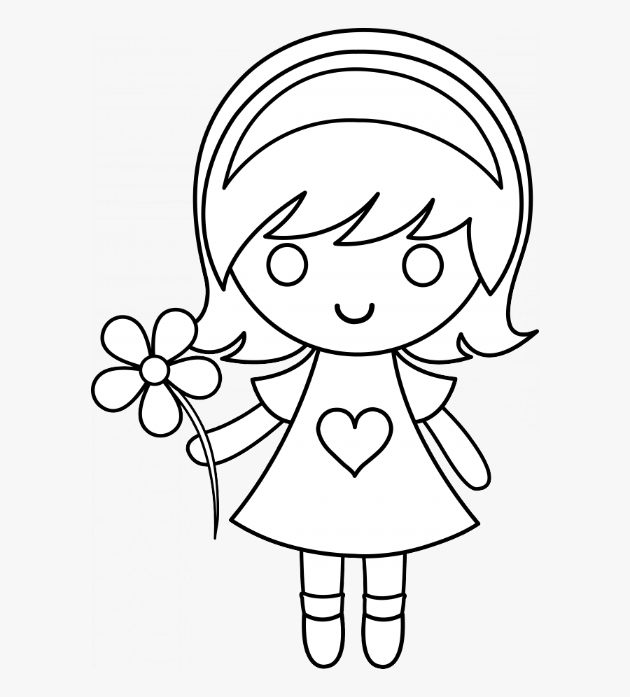 Girl Coloring, Transparent Clipart