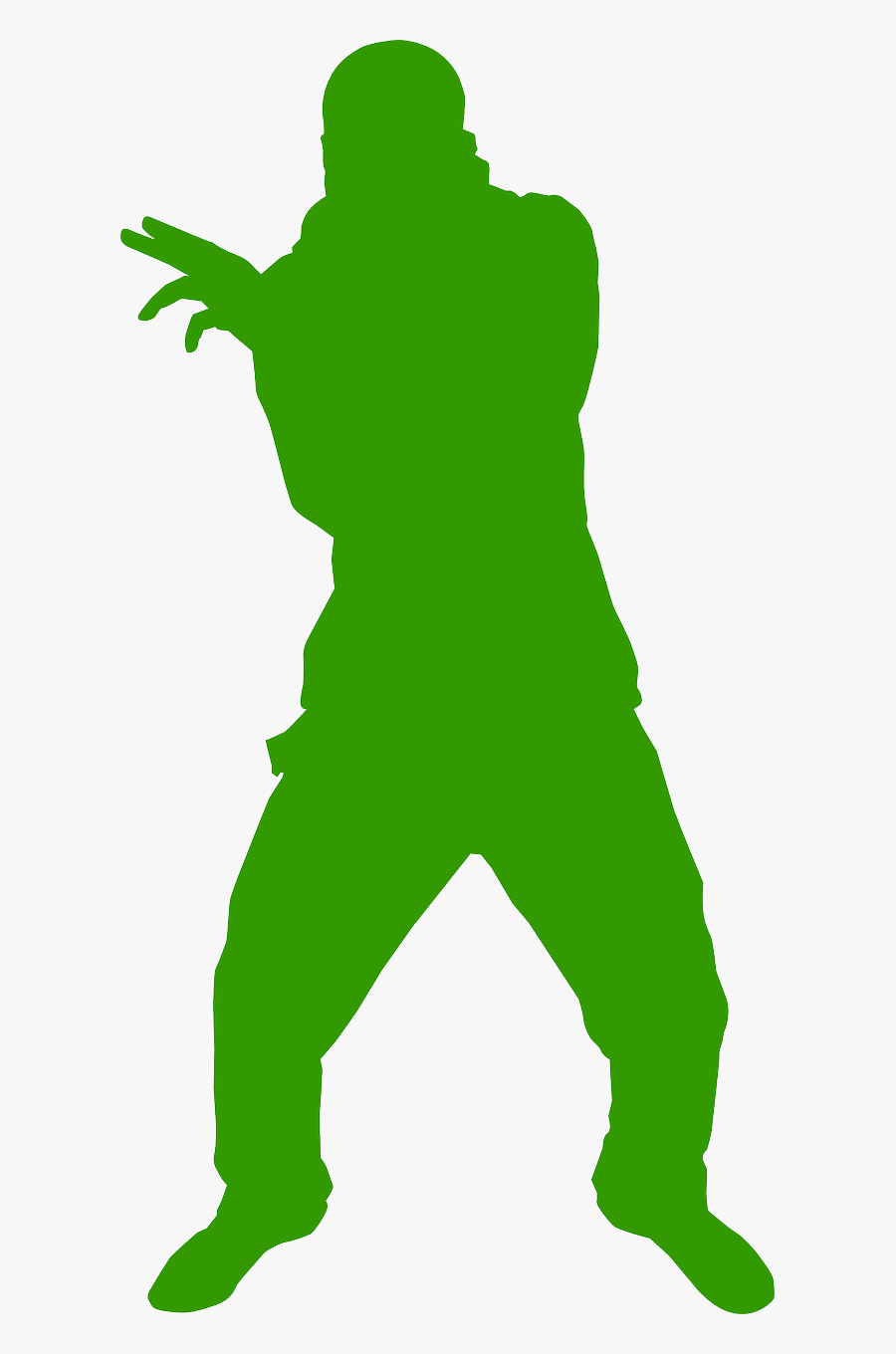 Cool Dancer - Male Green Silhouette Png, Transparent Clipart