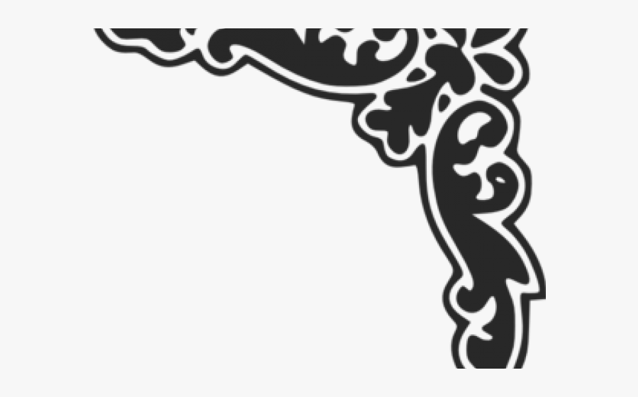 Transparent Indian Headdress Clipart Black And White - Corner Design Png Hd, Transparent Clipart