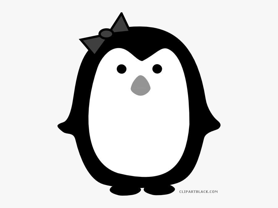 Girl Penguin Animal Free Black White Clipart Images - Penguin Clip Art, Transparent Clipart
