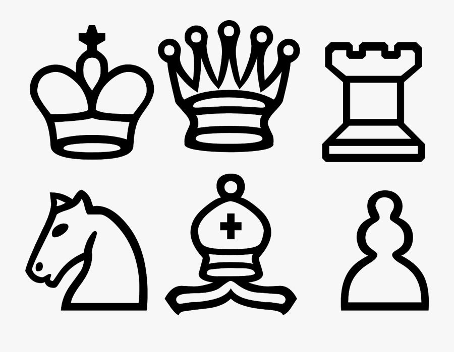 White Chess Set - Easy Chess Piece Drawing, Transparent Clipart