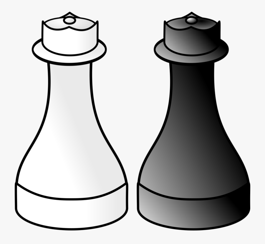 Transparent Chess Clipart Black And White - Chess Queen Black And White, Transparent Clipart
