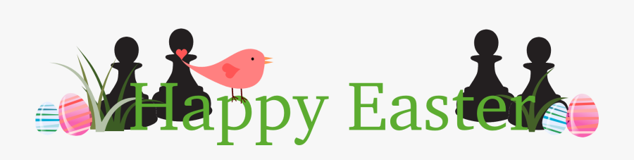 Happy Easter And Chess Pawns Clipart - Transparent Background Happy Easter Png, Transparent Clipart
