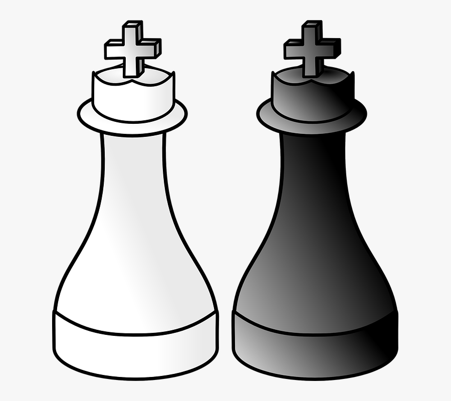 Chess, Kings, King, Black, White, Pieces - Chess Queen Black And White, Transparent Clipart