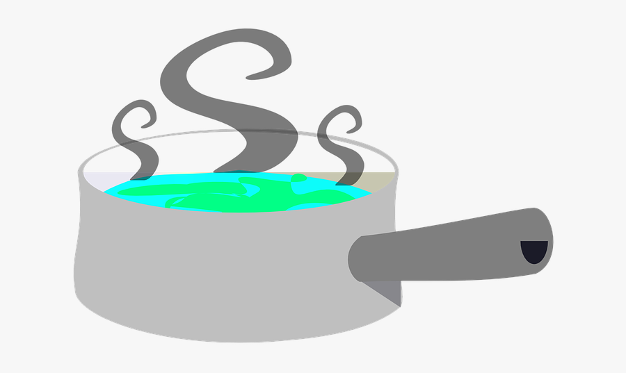 Boiling, Pan, Sauce, Water, Grey, Pot, Steam - Pot Of Water Transparent, Transparent Clipart