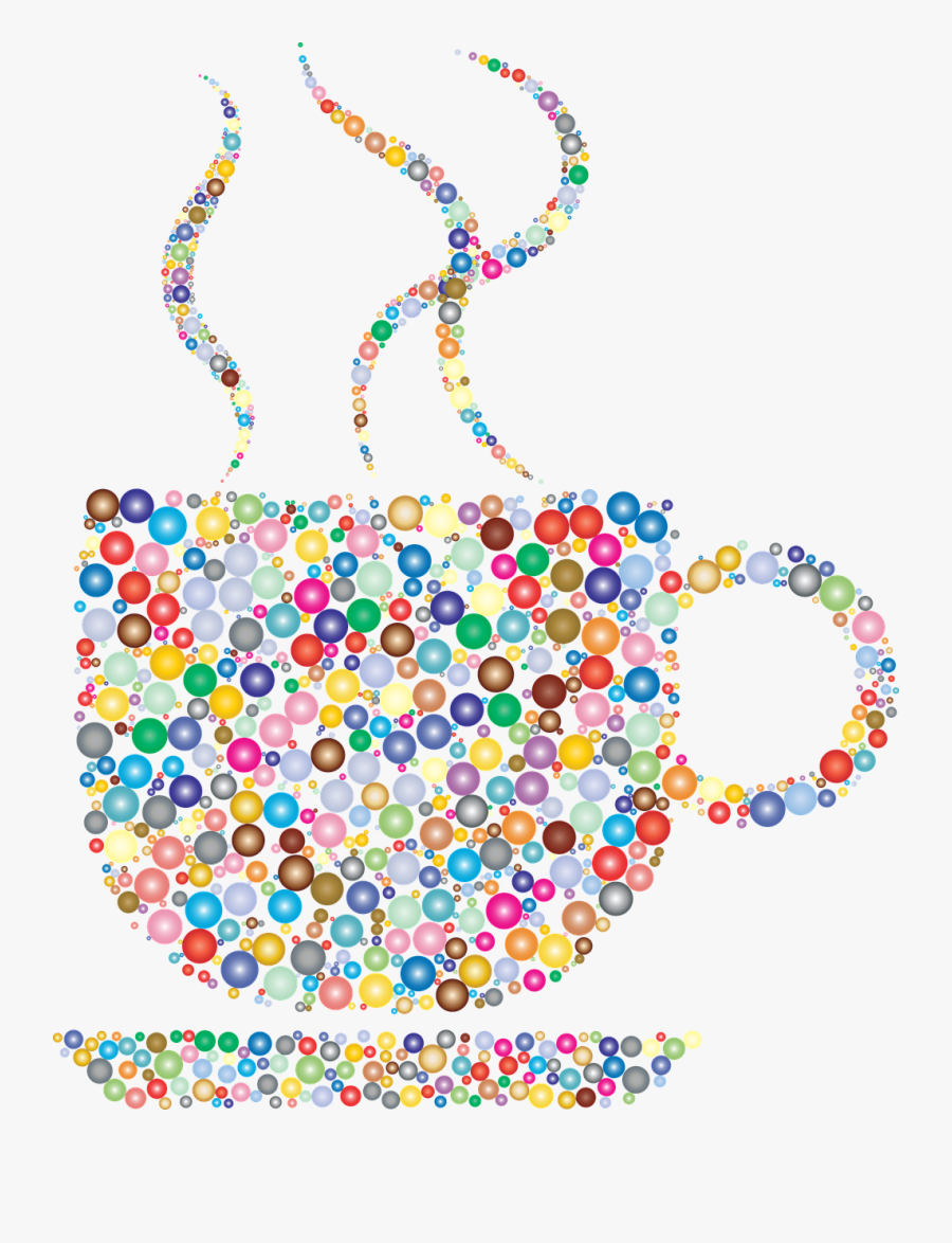 Coffee, Coffee Cup Steam Hot Beverage Drink Refres - Colorful Coffee Cup With Coffee, Transparent Clipart