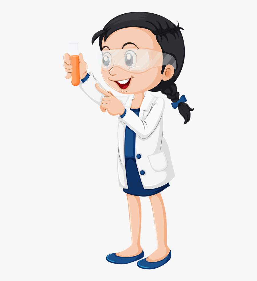 School Clipart Steam - Mad Scientist Cartoon Girl, Transparent Clipart