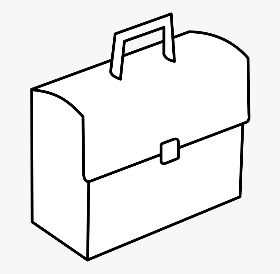Line Art,angle,area - Briefcase Clipart Black And White, Transparent Clipart