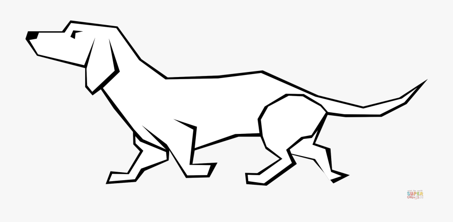 Transparent Dachshund Clipart Silhouette - Drawings Made Of Straight Lines, Transparent Clipart