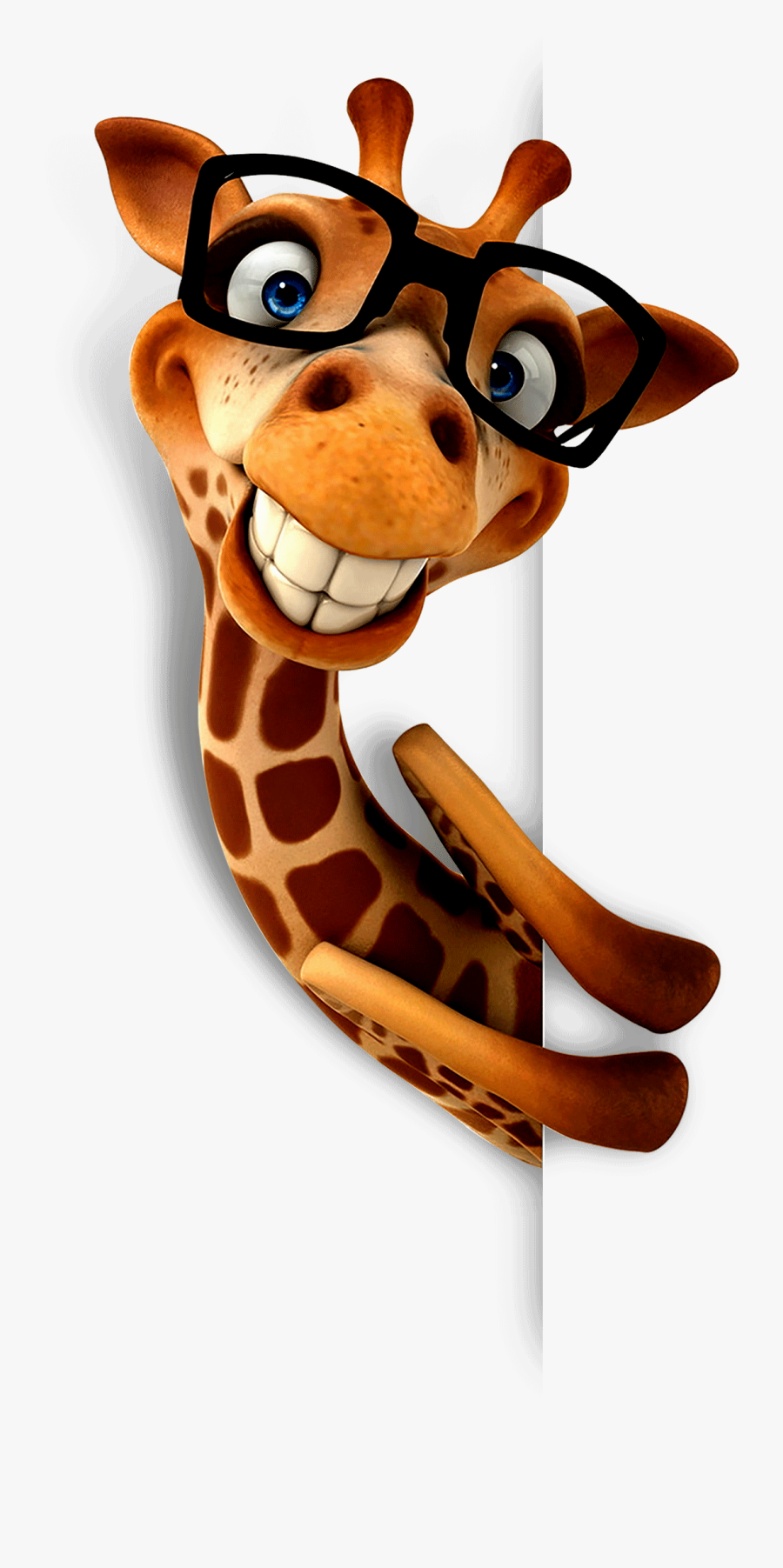 Career Joke Giraffe Illustration Funny Free Png Hq - Giraffe Cartoon With Teeth, Transparent Clipart