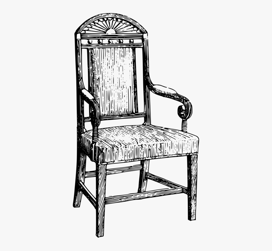 Monochrome Furniture - Old Chair Vector Png, Transparent Clipart