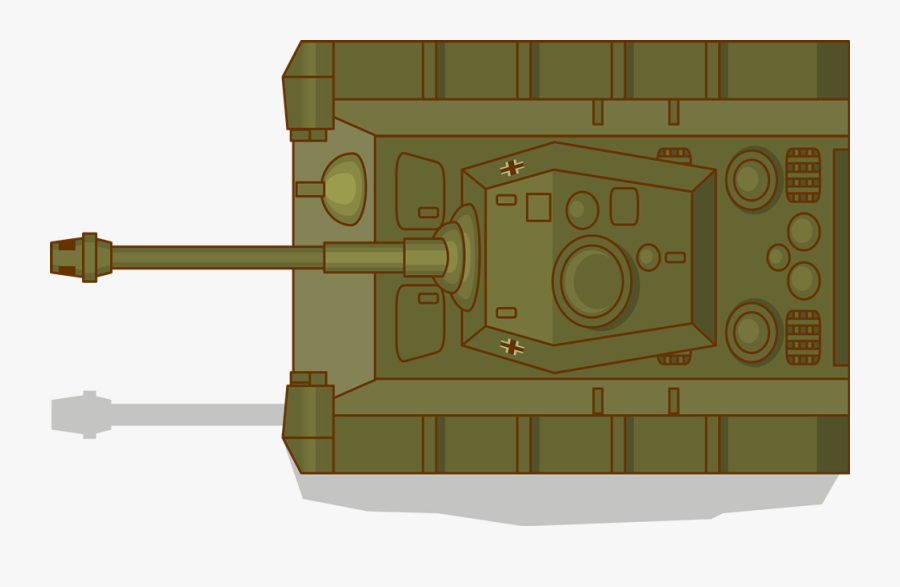 Tank - Clipart - Cartoon Tank Top View, Transparent Clipart
