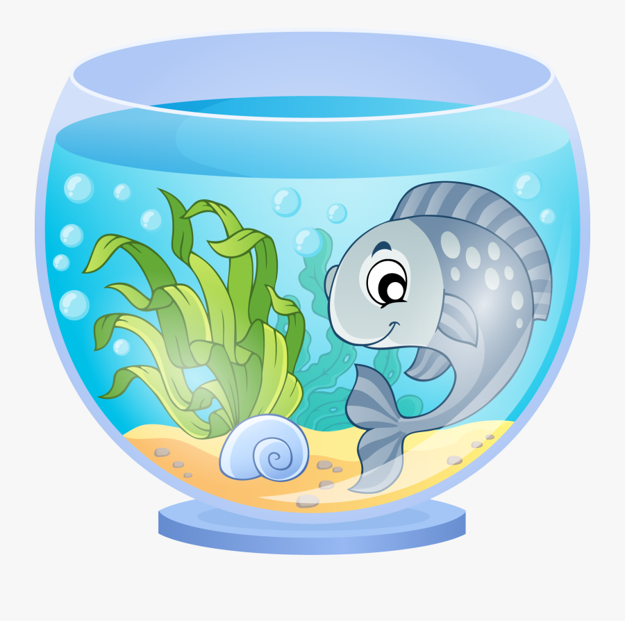 Transparent Fish Tank Png - Fish Aquarium In Cartoon Tank, Transparent Clipart