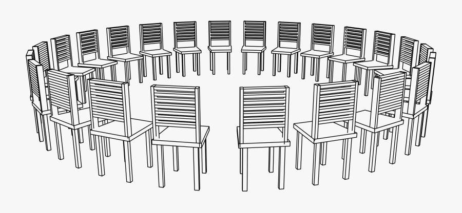 Angle,symmetry,furniture - Circle Of Chairs Drawing, Transparent Clipart