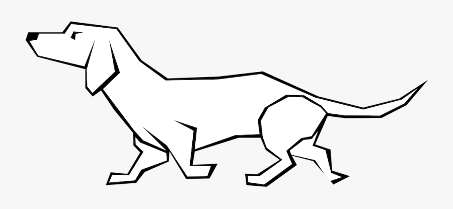 Dog, Animal, Dachshund, Mamma - Drawn With Straight Lines, Transparent Clipart