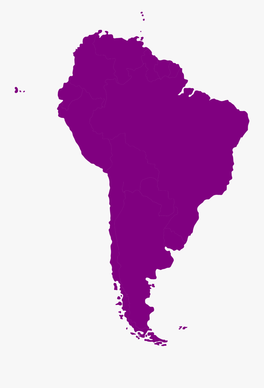 South-american Continent - South America Black Map, Transparent Clipart
