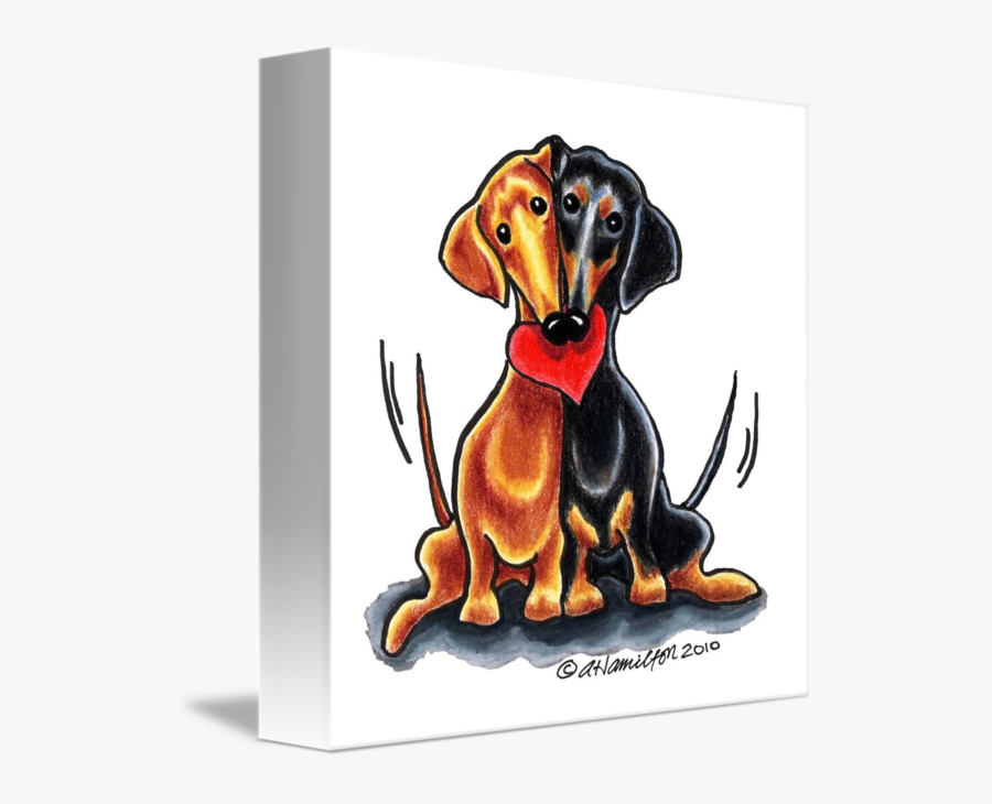 Dachshunds Have Heart By Off Leash Art - Dachshund, Transparent Clipart