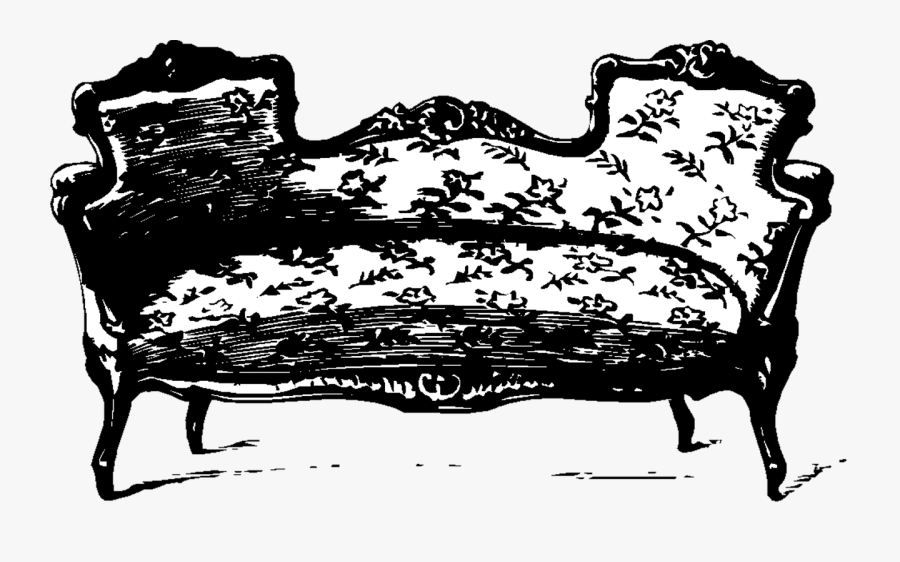 Couch Vintage Furniture Free Picture - Couch, Transparent Clipart