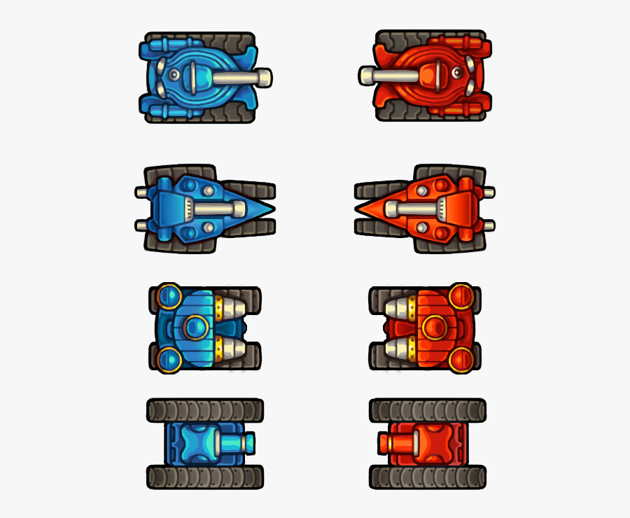 Top Down Painted Tanks - Tank Top Down View, Transparent Clipart