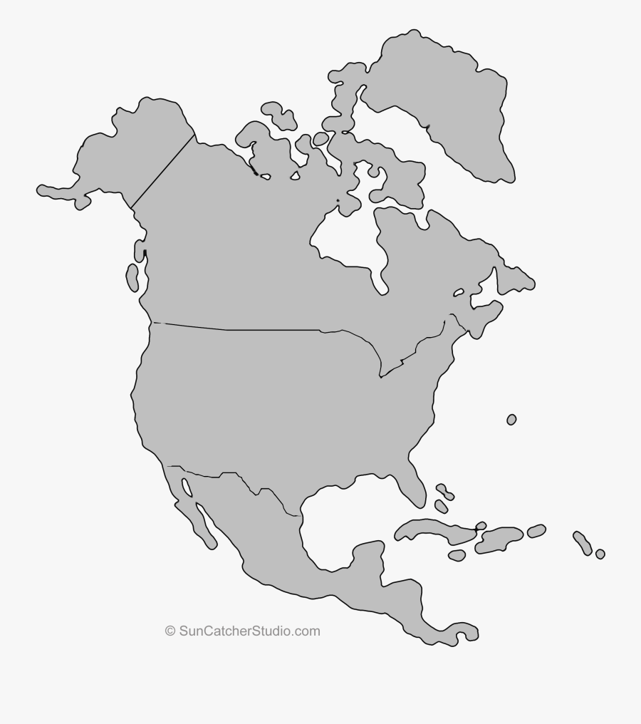 North America Outline Png - North America Continent Outline, Transparent Clipart