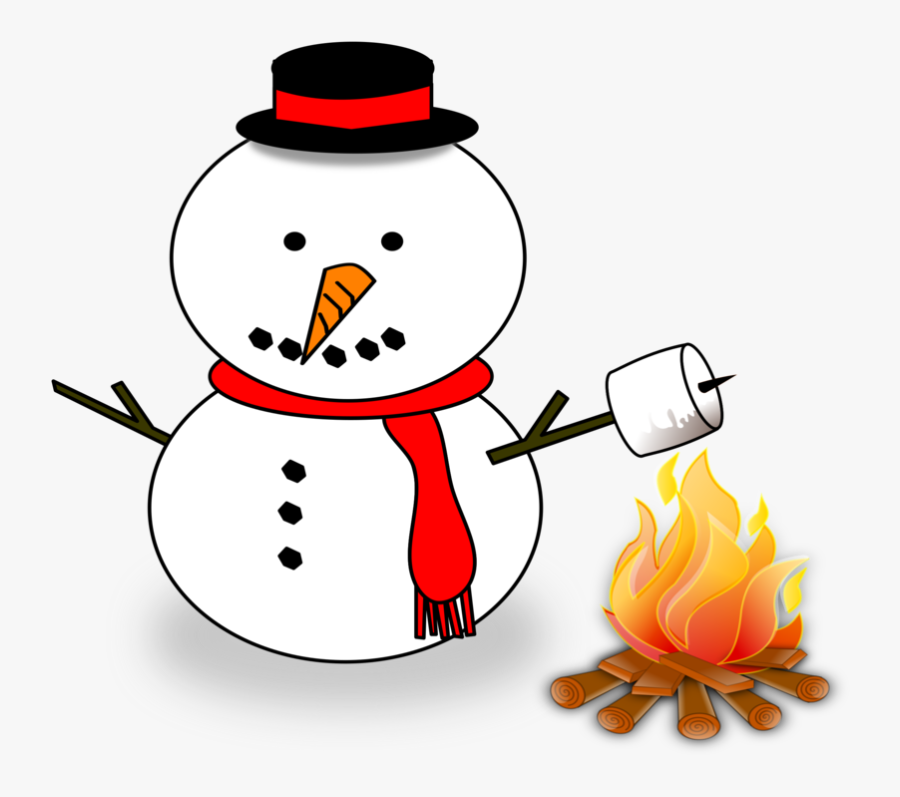 Snowman,fire,drawing, Transparent Clipart