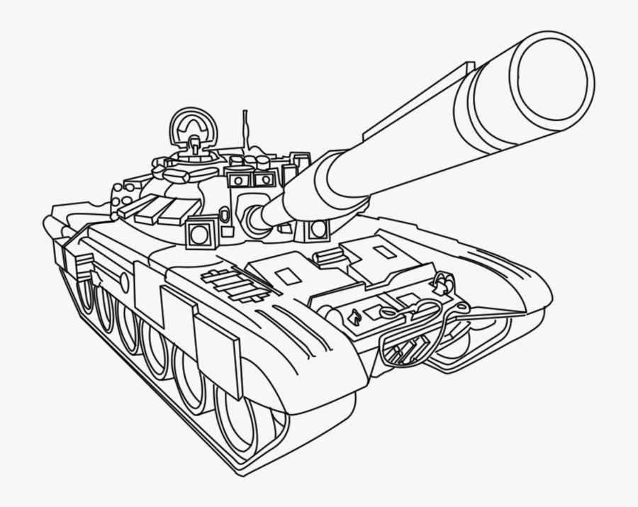 Clip Art Army Tank Drawing - Tanque De Guerra Para Colorir, Transparent Clipart