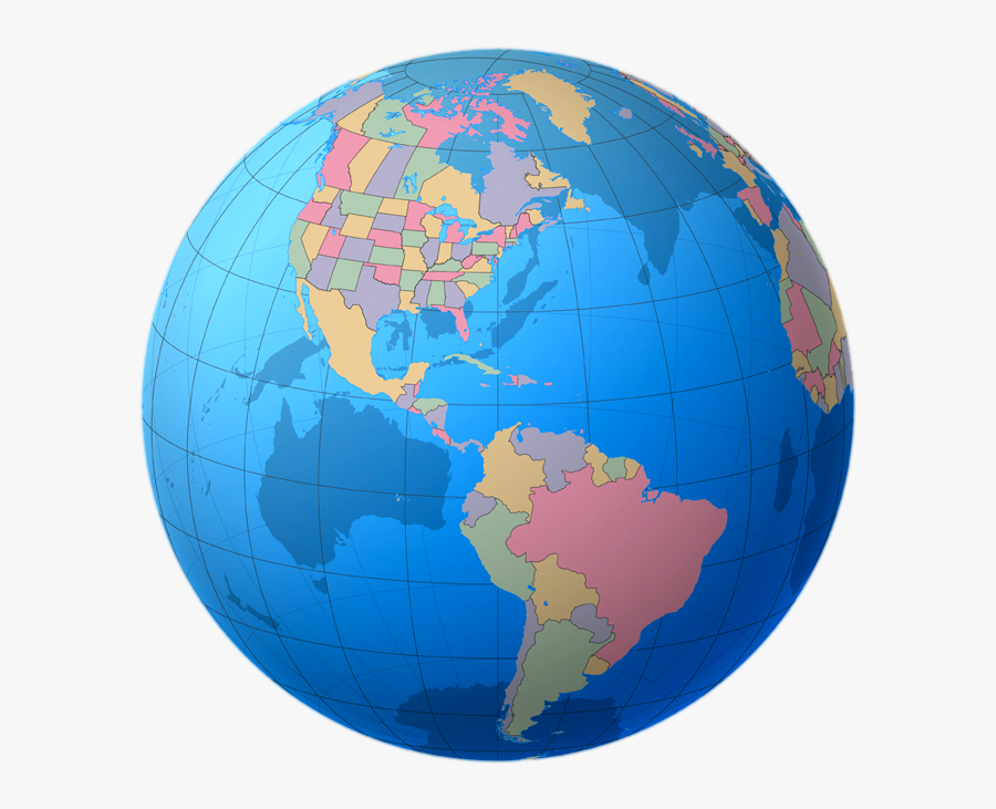 Globe America Clipart Image - 3d World Map Png, Transparent Clipart