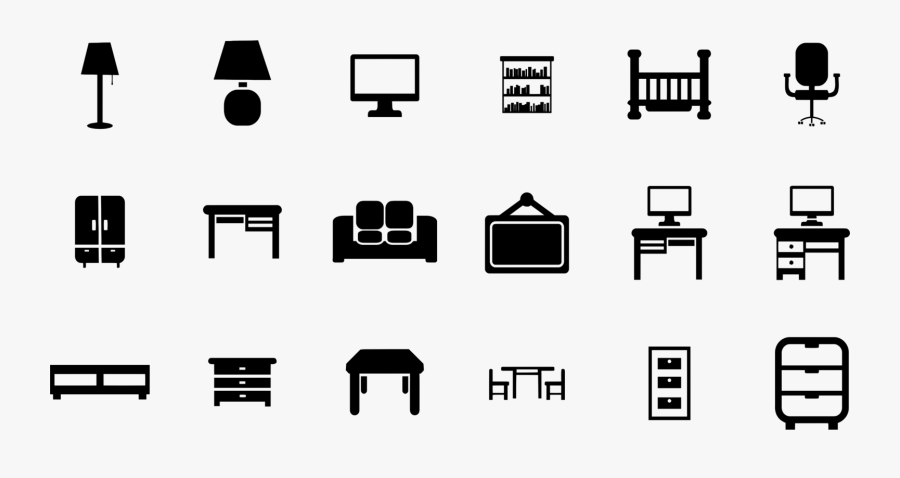 Square,monochrome Photography,text - Furniture Clipart Black And White, Transparent Clipart