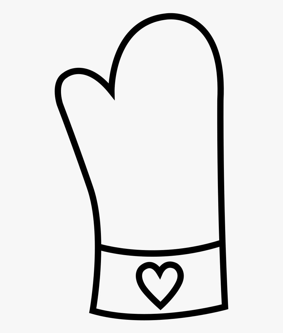 Oven Mitt Coloring Page Clipart , Png Download - Oven Mitt Clipart Black And White, Transparent Clipart