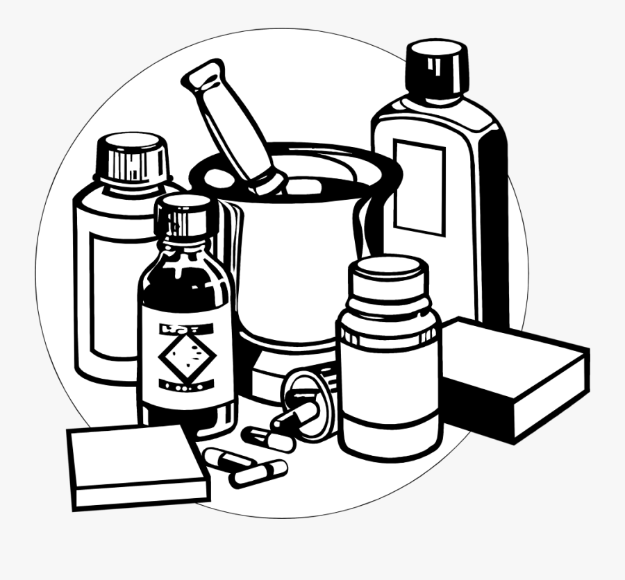 Medicine Black And White, Transparent Clipart