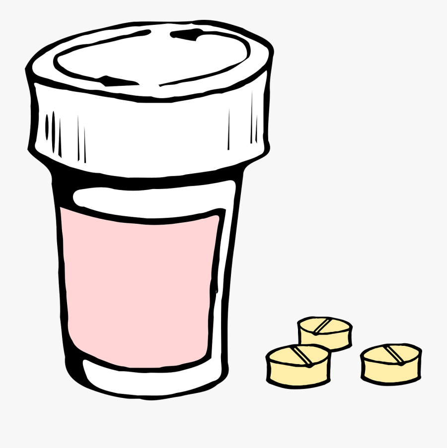 Pills And Bottle - Pill Bottle Pills Cartoon, Transparent Clipart