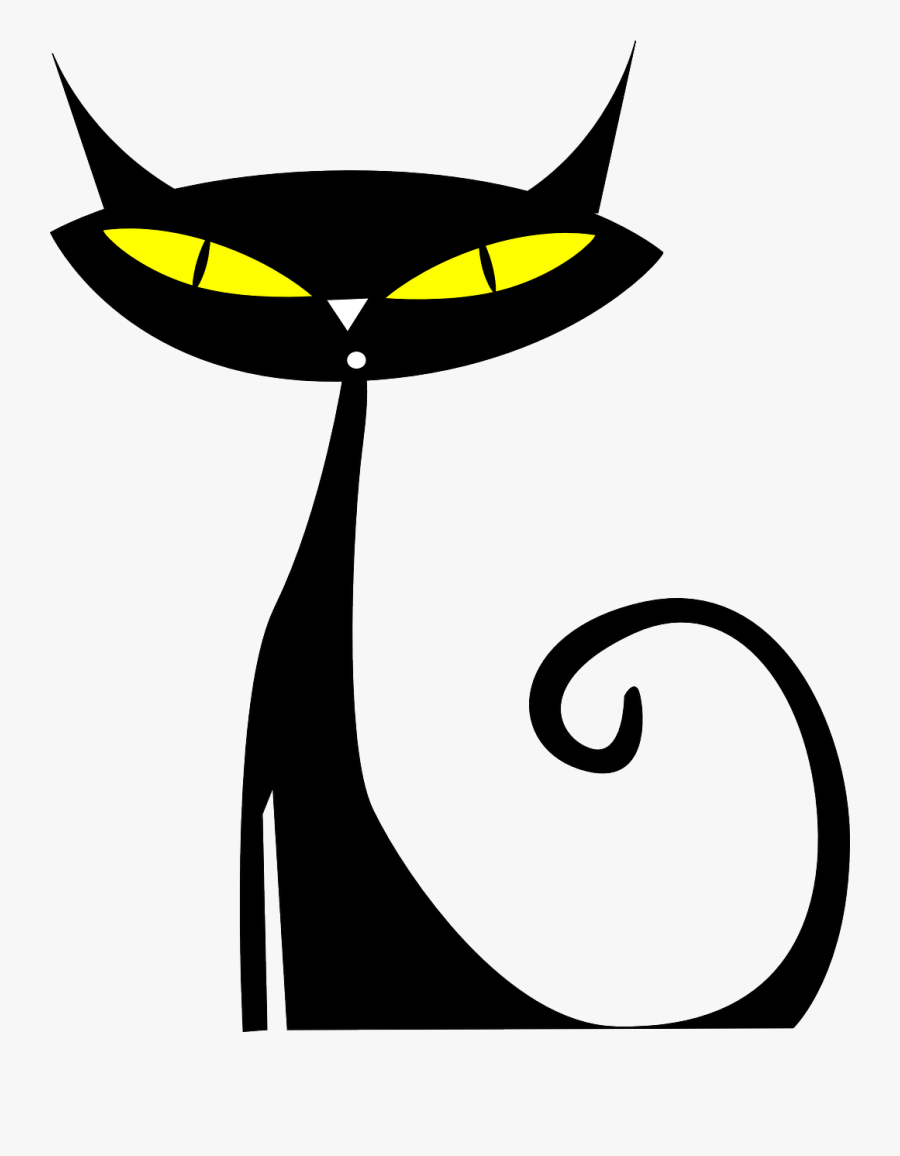 Cartoon Black Cat Animated, Transparent Clipart