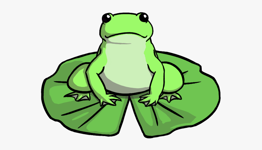 Cartoon Frog On Lily Pad, Transparent Clipart