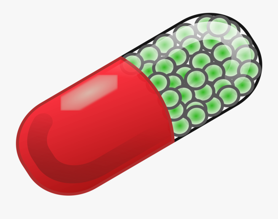 Green,red,capsule - Clipart Capsule, Transparent Clipart