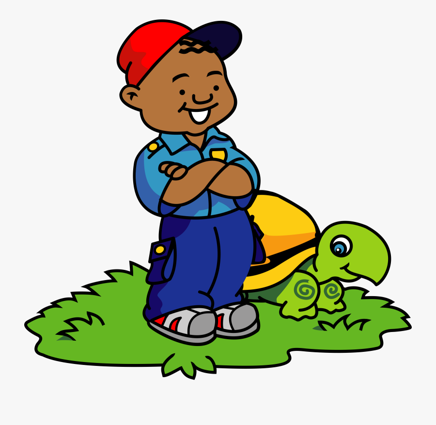 Diversity Clipart Artwork - Boy And Turtle Clipart, Transparent Clipart