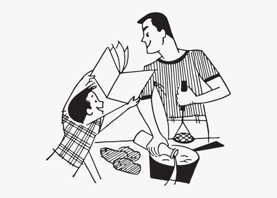 Dad And Son Cooking Clipart, Transparent Clipart