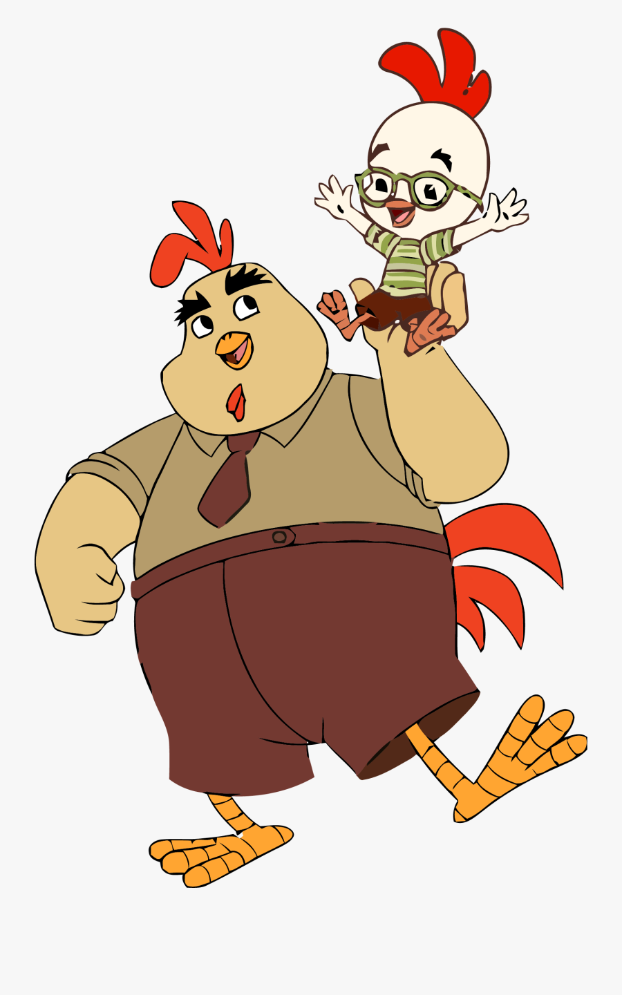 Chicken Little And Father Buck Clipart Png - Chicken Little And Buck Cluck, Transparent Clipart